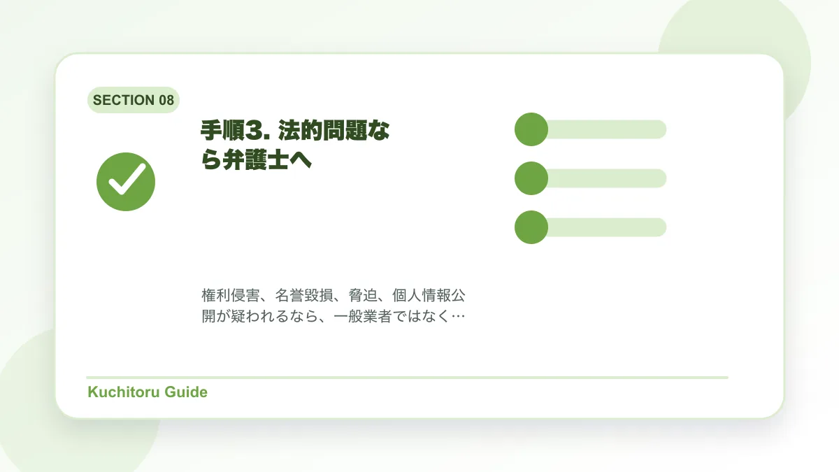 手順3. 法的問題なら弁護士への要点図解