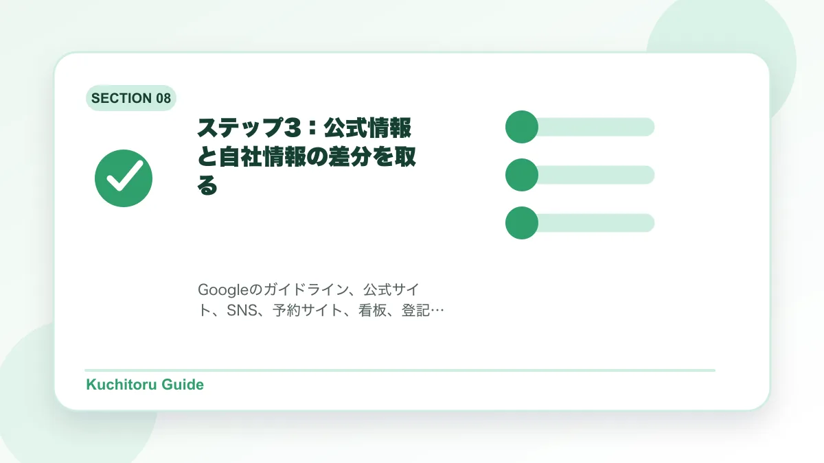ステップ3:公式情報と自社情報の差分を取るの要点図解