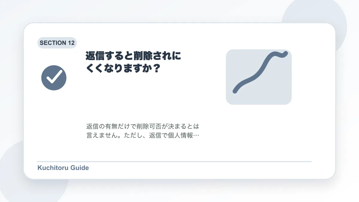返信すると削除されにくくなりますか？の要点図解