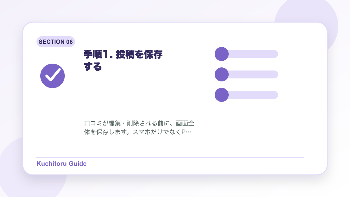 手順1. 投稿を保存するの要点図解