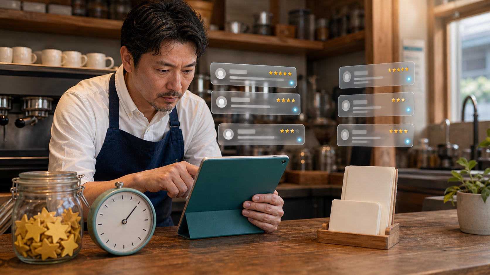 口コミへ24時間以内に返信する店舗運営イメージ