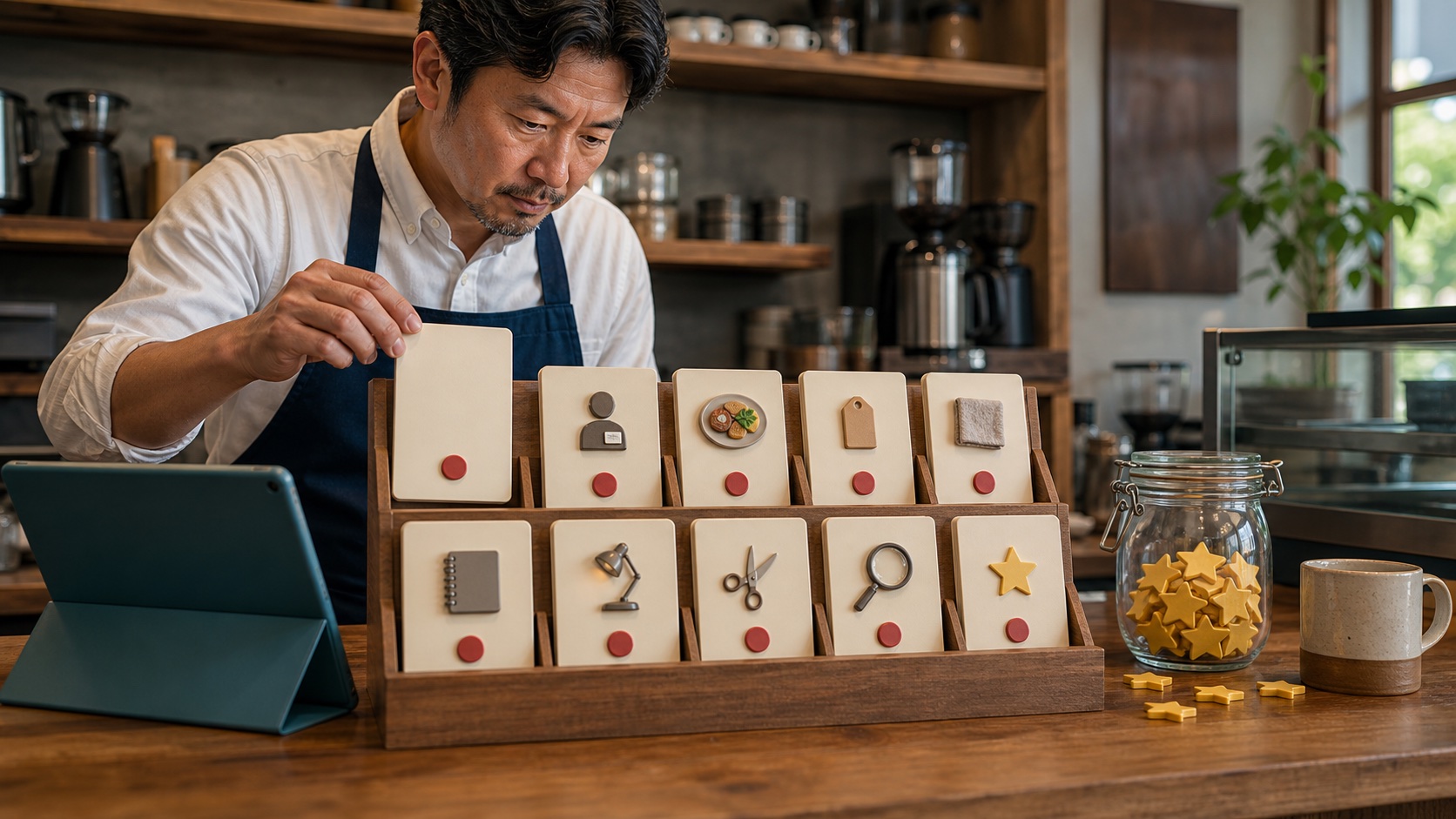 低評価口コミの内容別に返信テンプレートを選ぶイメージ