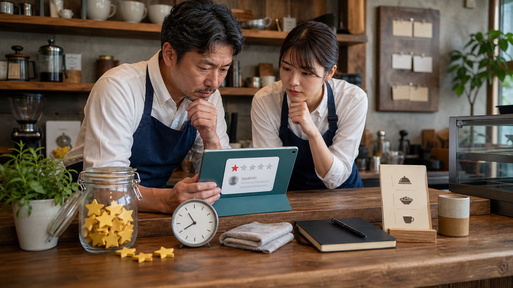 悪い口コミをサービス改善のヒントとして活用する店舗運営イメージ