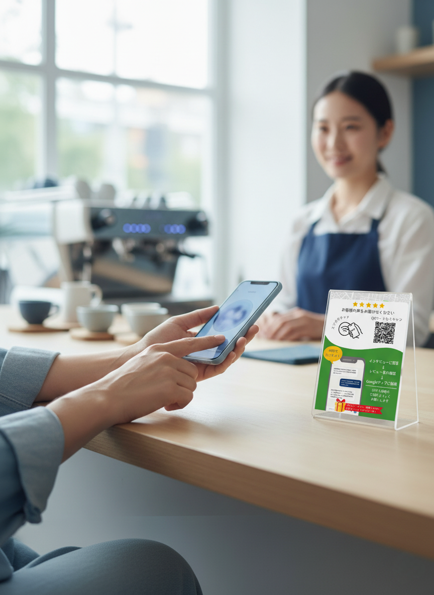 店舗スタッフが店頭でタブレットを確認している様子